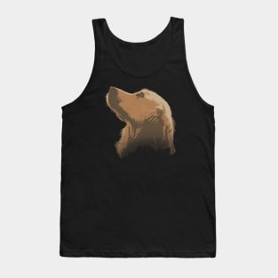 golden retriever halftone Effect Tank Top